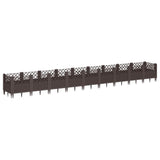 Garden Planter with Pegs Brown 363.5x43.5x43.5 cm PP