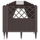 Garden Planter with Pegs Brown 363.5x43.5x43.5 cm PP