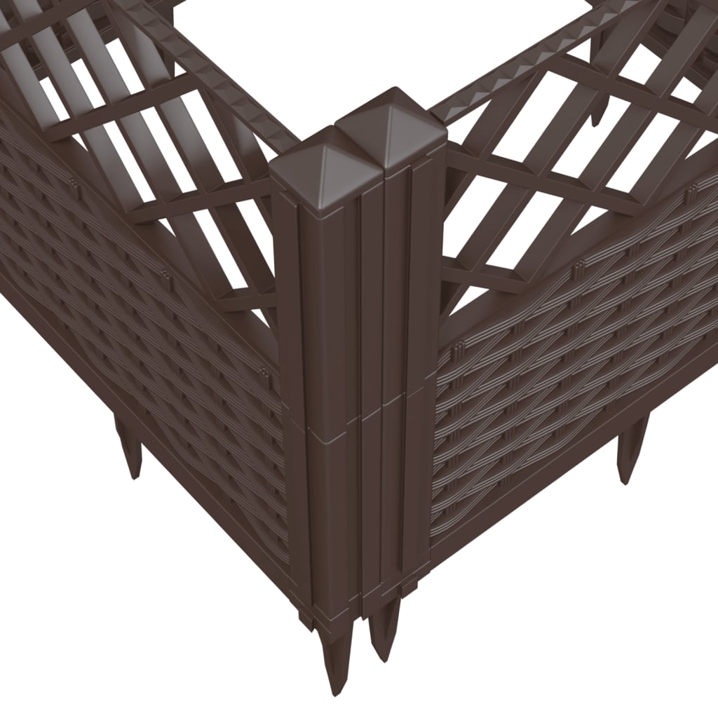 Garden Planter with Pegs Brown 363.5x43.5x43.5 cm PP