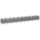 Garden Planter with Pegs Light Grey 363.5x43.5x43.5 cm PP