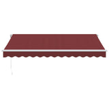 Manual Retractable Awning with LED Burgundy 350x250 cm
