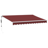 Automatic Retractable Awning with LED Burgundy 350x250 cm