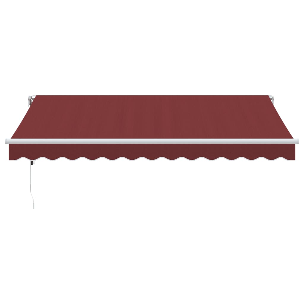 Automatic Retractable Awning with LED Burgundy 350x250 cm