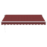 Automatic Retractable Awning with LED Burgundy 350x250 cm