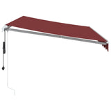 Automatic Retractable Awning with LED Burgundy 350x250 cm