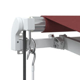 Automatic Retractable Awning with LED Burgundy 350x250 cm