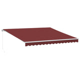 Manual Retractable Awning with LED Burgundy 400x300 cm