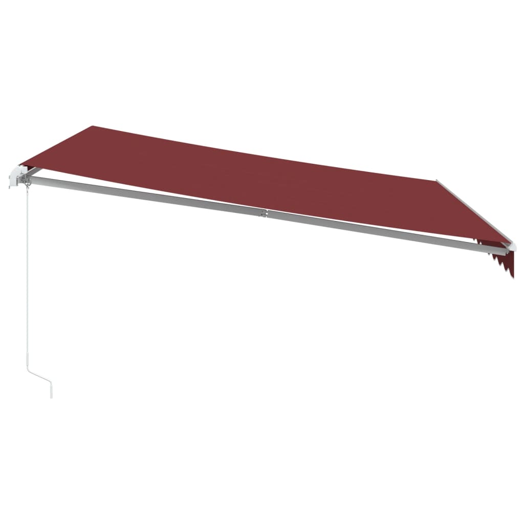 Manual Retractable Awning with LED Burgundy 400x300 cm