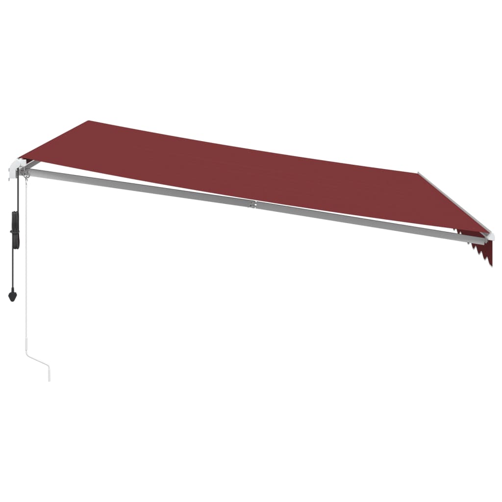 Automatic Retractable Awning with LED Burgundy 400x300 cm