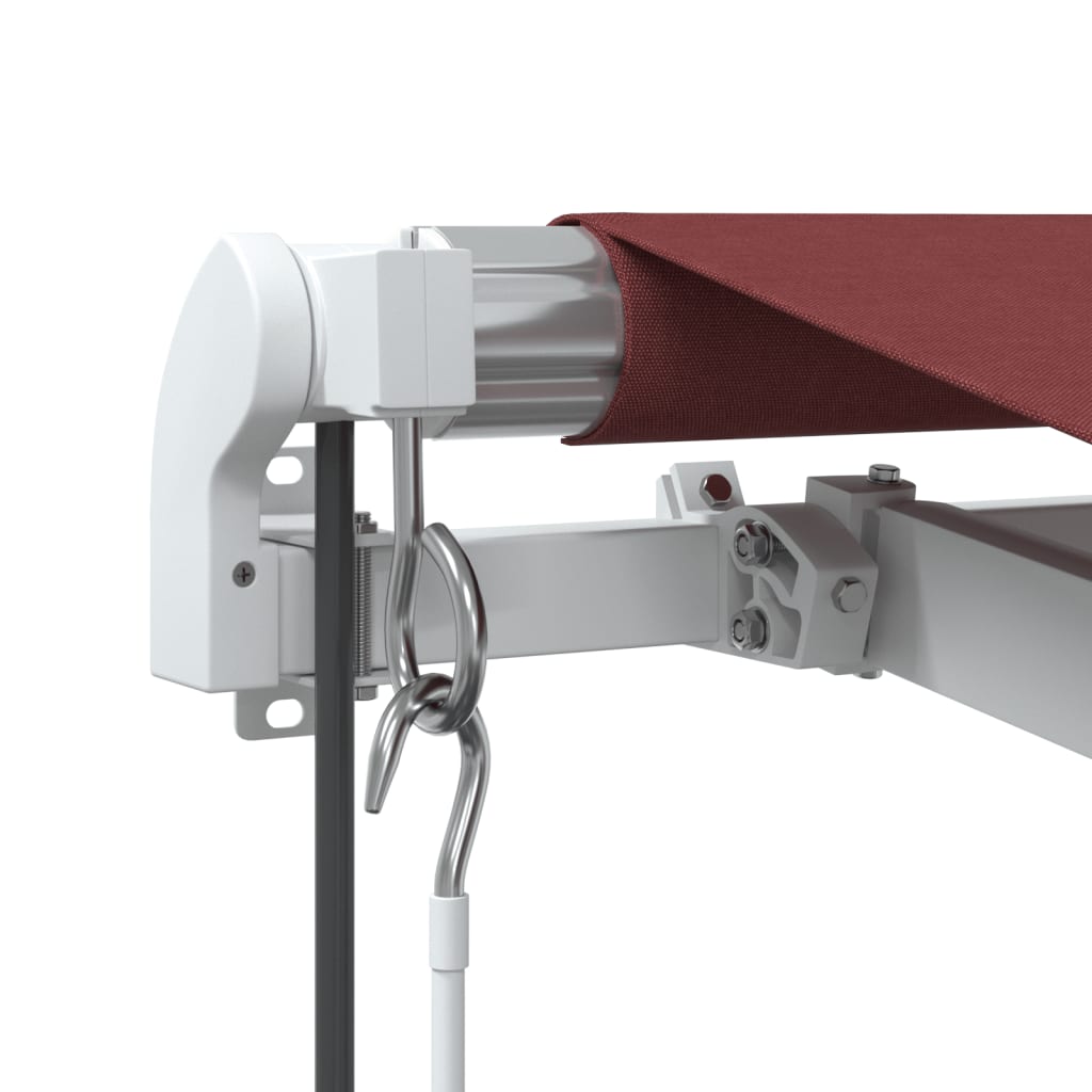 Automatic Retractable Awning with LED Burgundy 400x300 cm