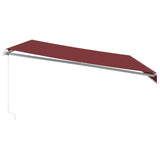 Manual Retractable Awning with LED Burgundy 500x300 cm