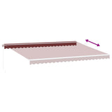 Manual Retractable Awning with LED Burgundy 500x300 cm