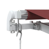 Manual Retractable Awning with LED Burgundy 500x300 cm