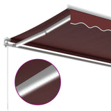 Manual Retractable Awning with LED Burgundy 500x300 cm