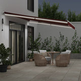 Automatic Retractable Awning with LED Burgundy 500x300 cm