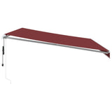 Automatic Retractable Awning with LED Burgundy 500x300 cm