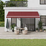 Automatic Retractable Awning with LED Burgundy 500x300 cm