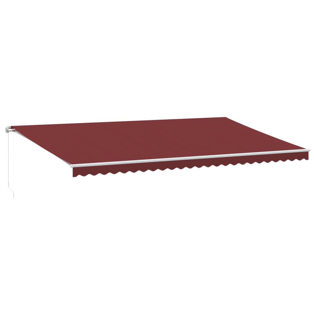 Manual Retractable Awning with LED Burgundy 600x300 cm