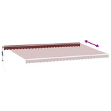 Automatic Retractable Awning with LED Burgundy 600x300 cm