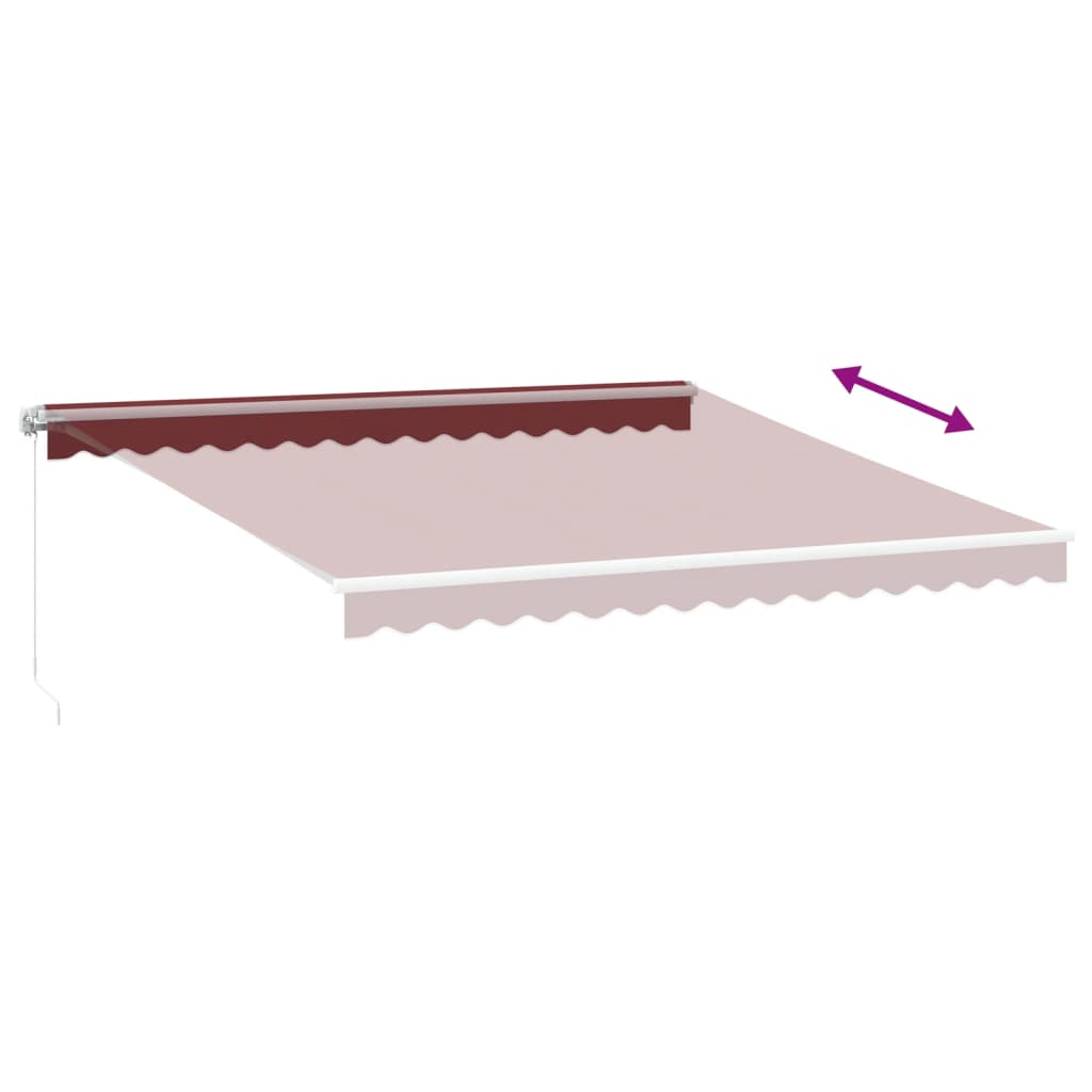 Manual Retractable Awning Burgundy 400x350 cm