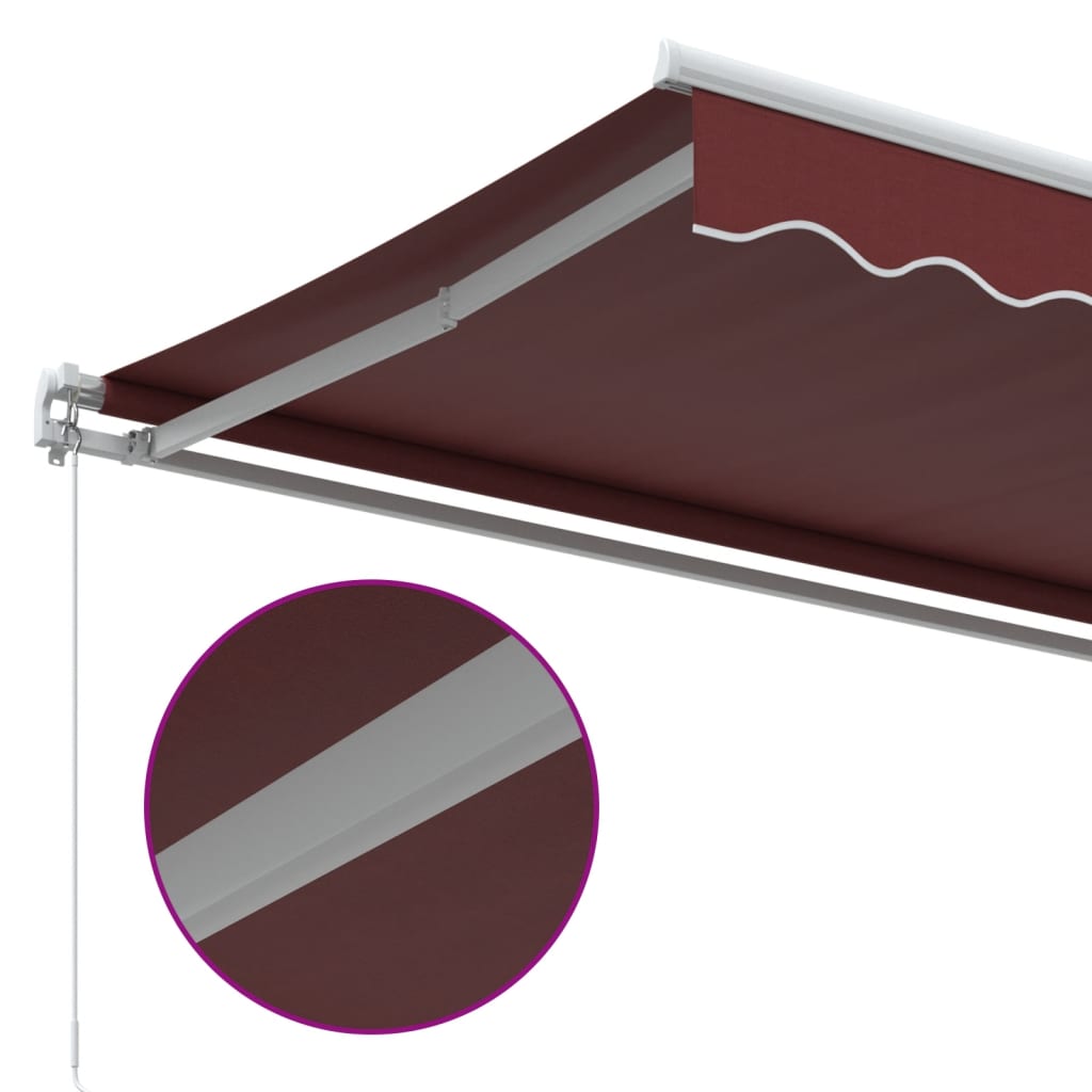 Manual Retractable Awning Burgundy 400x350 cm