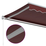 Manual Retractable Awning Burgundy 400x350 cm
