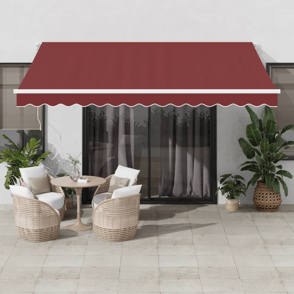 Manual Retractable Awning Burgundy 400x350 cm