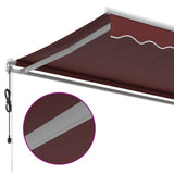 Automatic Retractable Awning Burgundy 400x350 cm