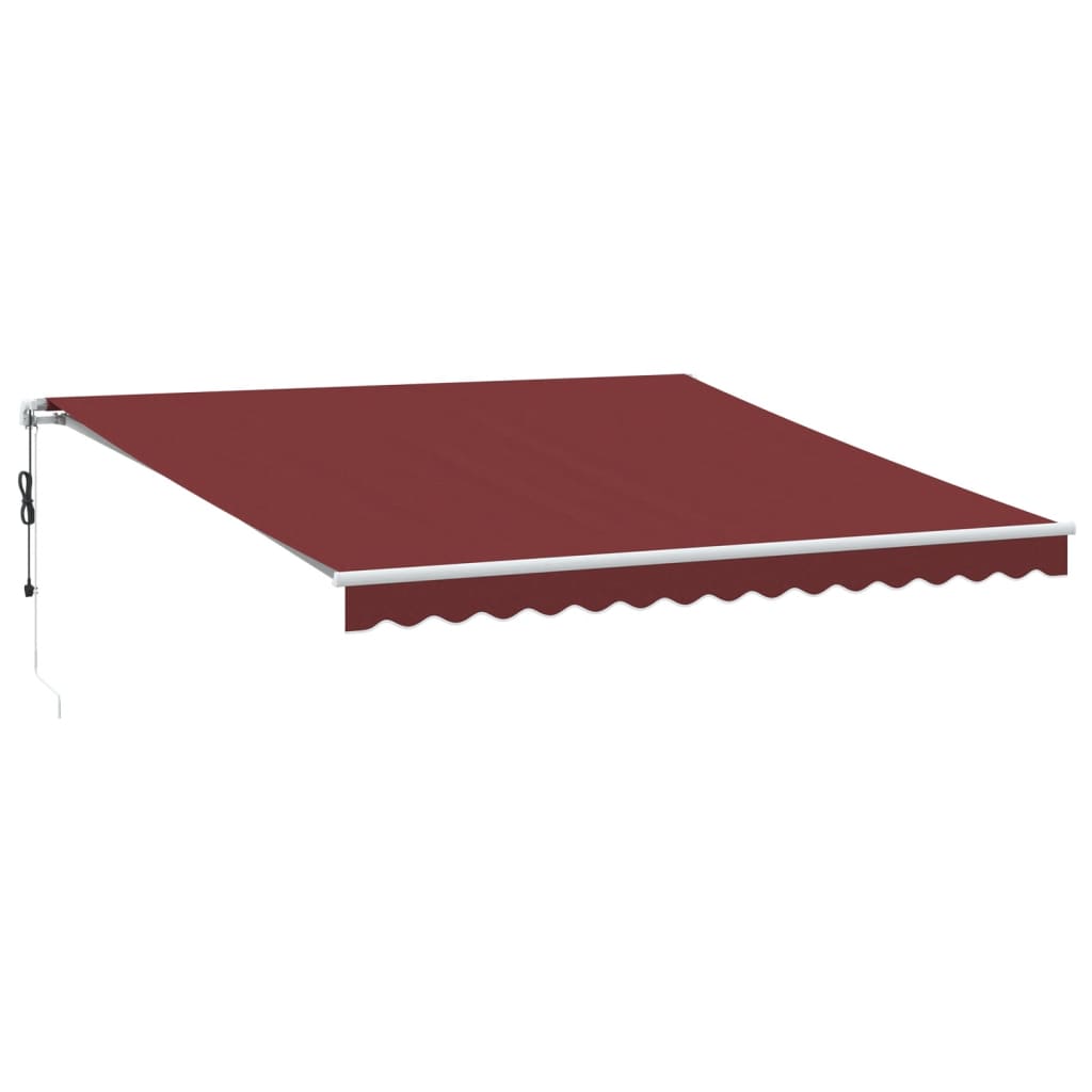 Automatic Retractable Awning with LED Burgundy 400x350 cm