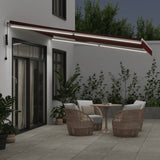 Automatic Retractable Awning with LED Burgundy 400x350 cm