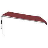 Automatic Retractable Awning with LED Burgundy 400x350 cm