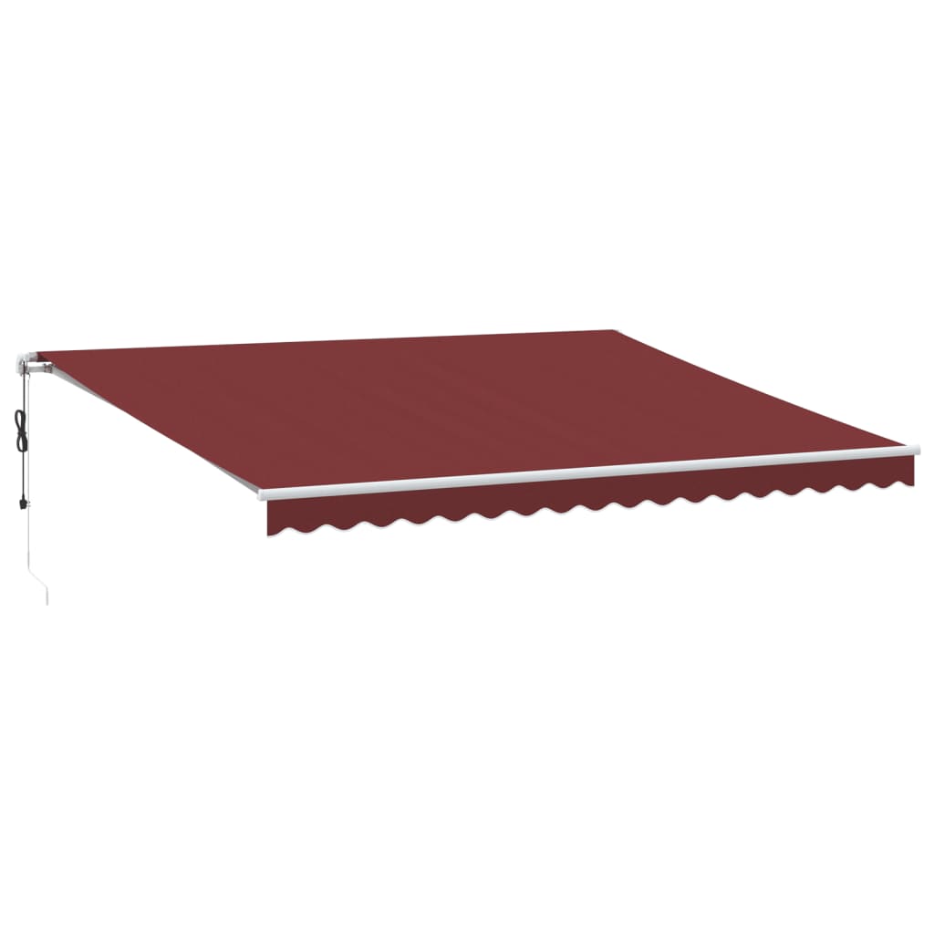 Automatic Retractable Awning with LED Burgundy 450x350 cm