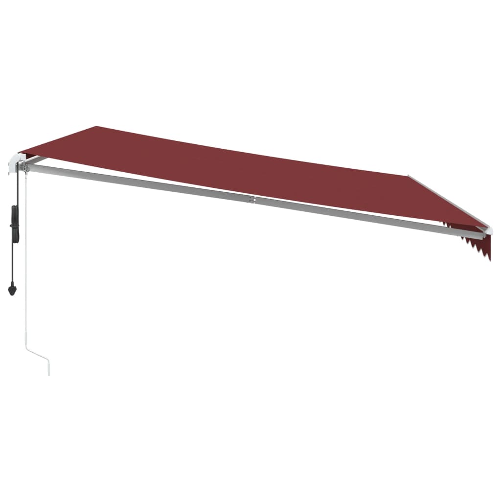 Automatic Retractable Awning with LED Burgundy 450x350 cm