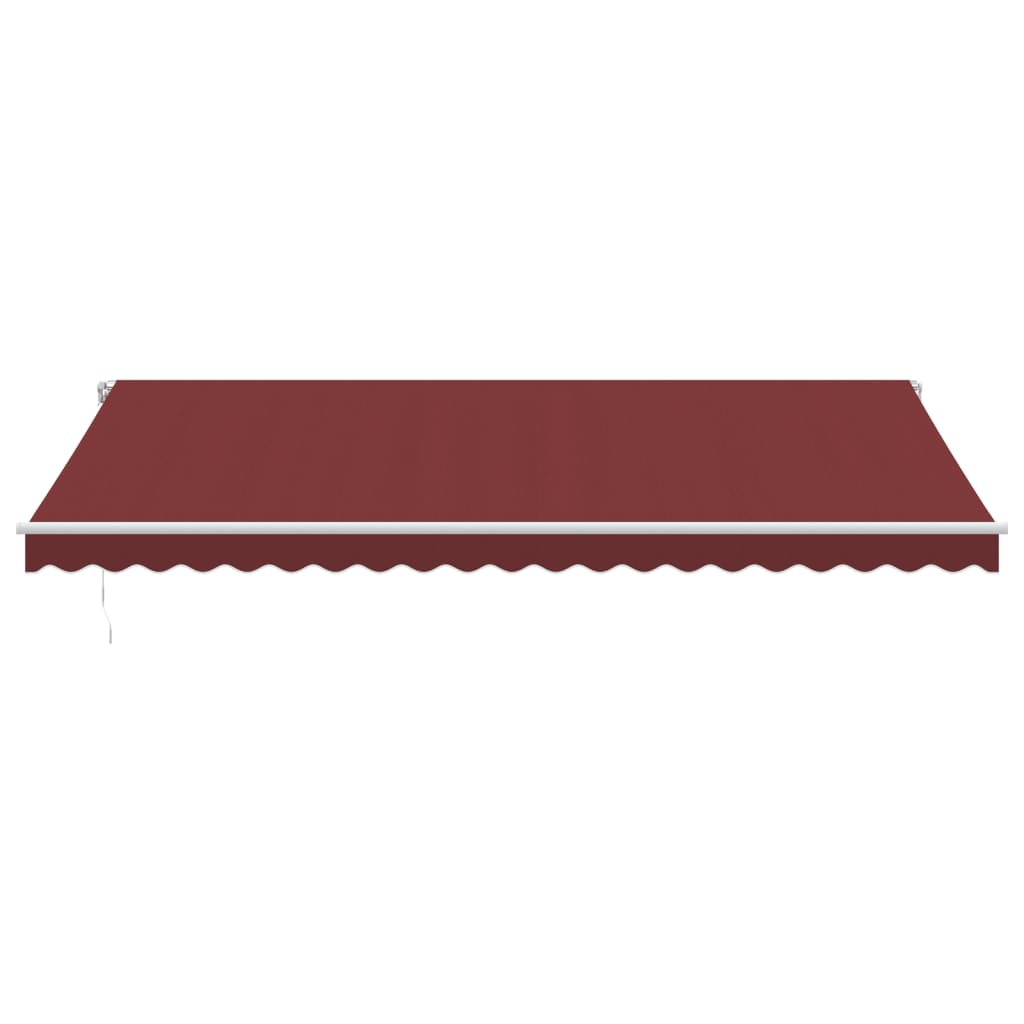 Manual Retractable Awning with LED Burgundy 500x350 cm