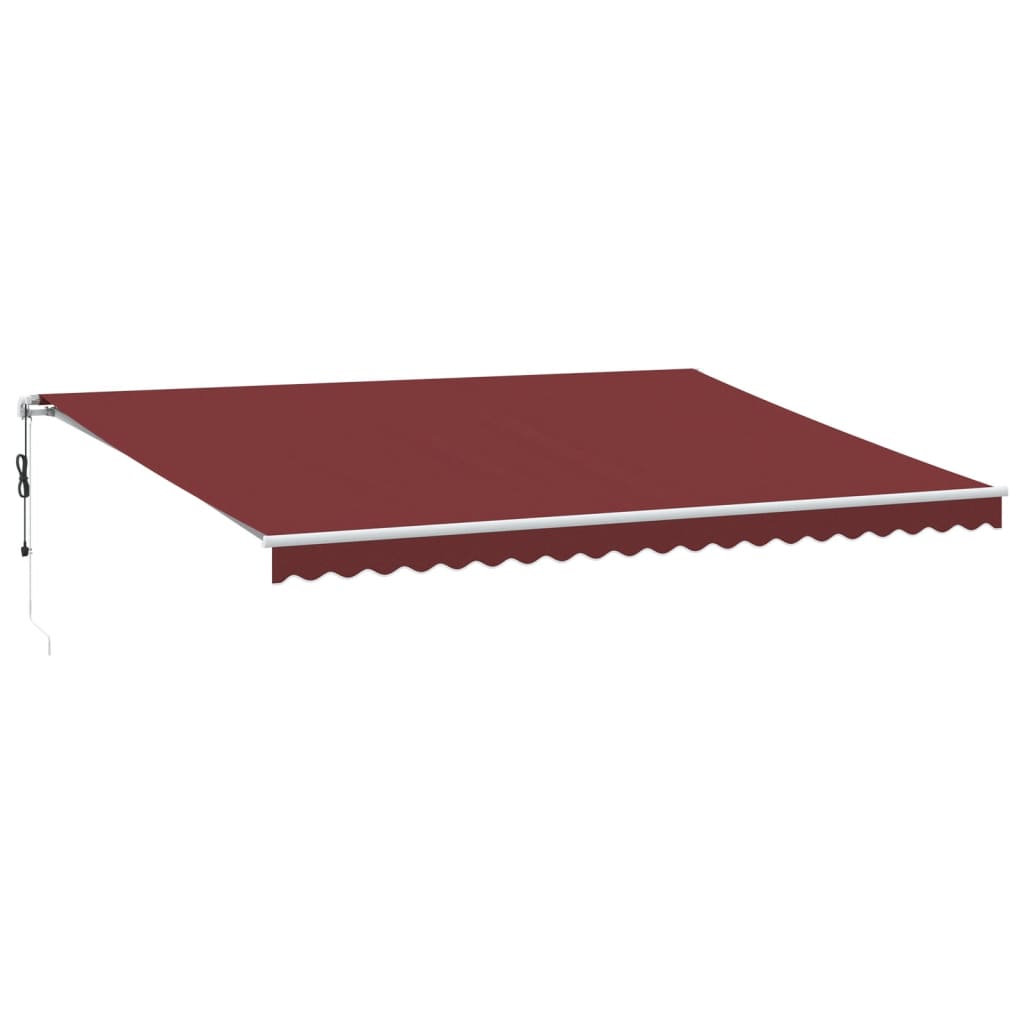 Automatic Retractable Awning with LED Burgundy 500x350 cm