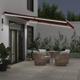 Automatic Retractable Awning with LED Burgundy 500x350 cm