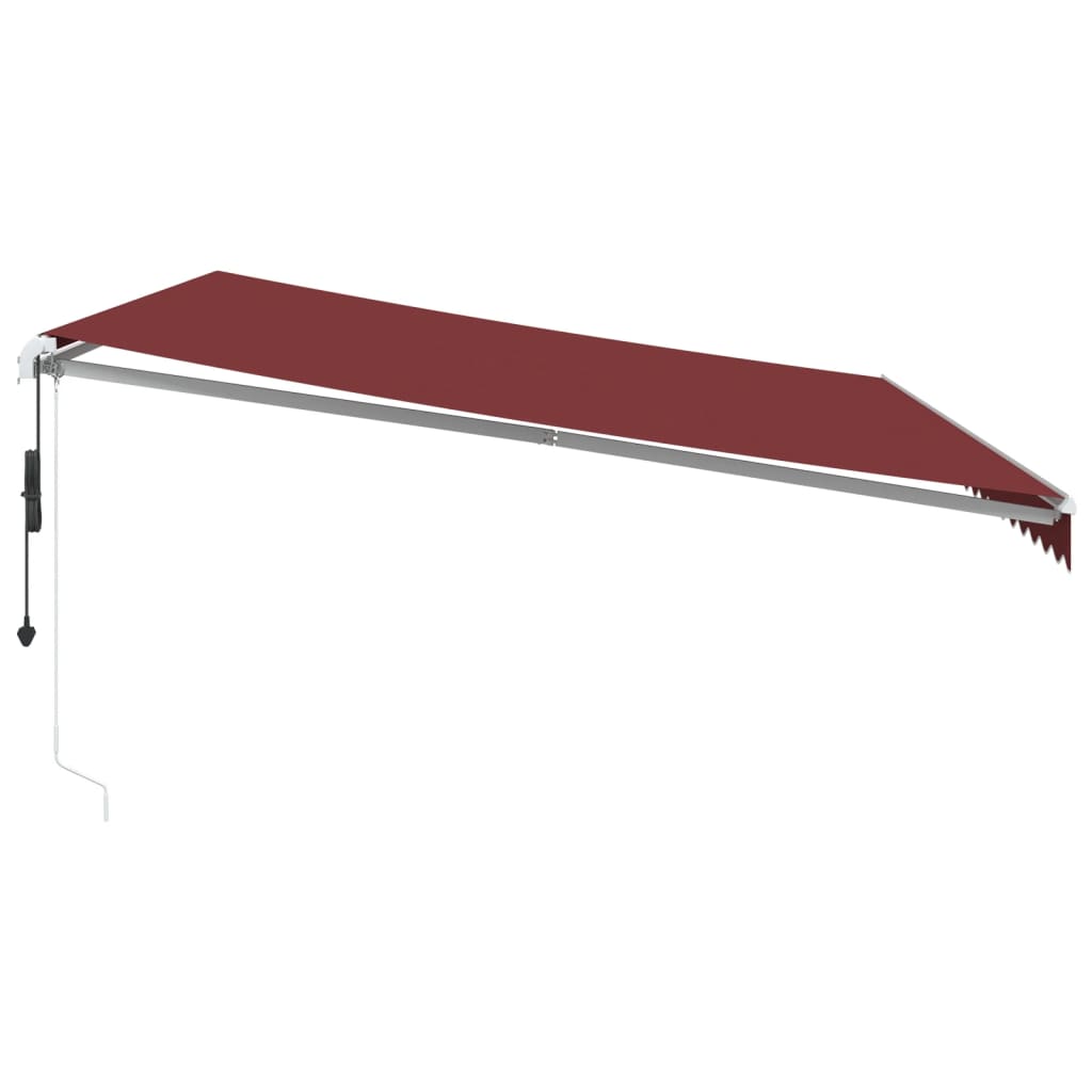 Automatic Retractable Awning with LED Burgundy 500x350 cm