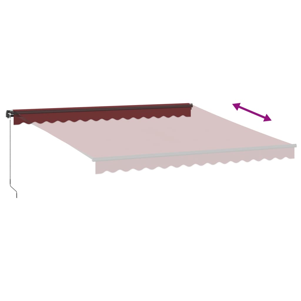 Manual Retractable Awning Burgundy 400x350 cm