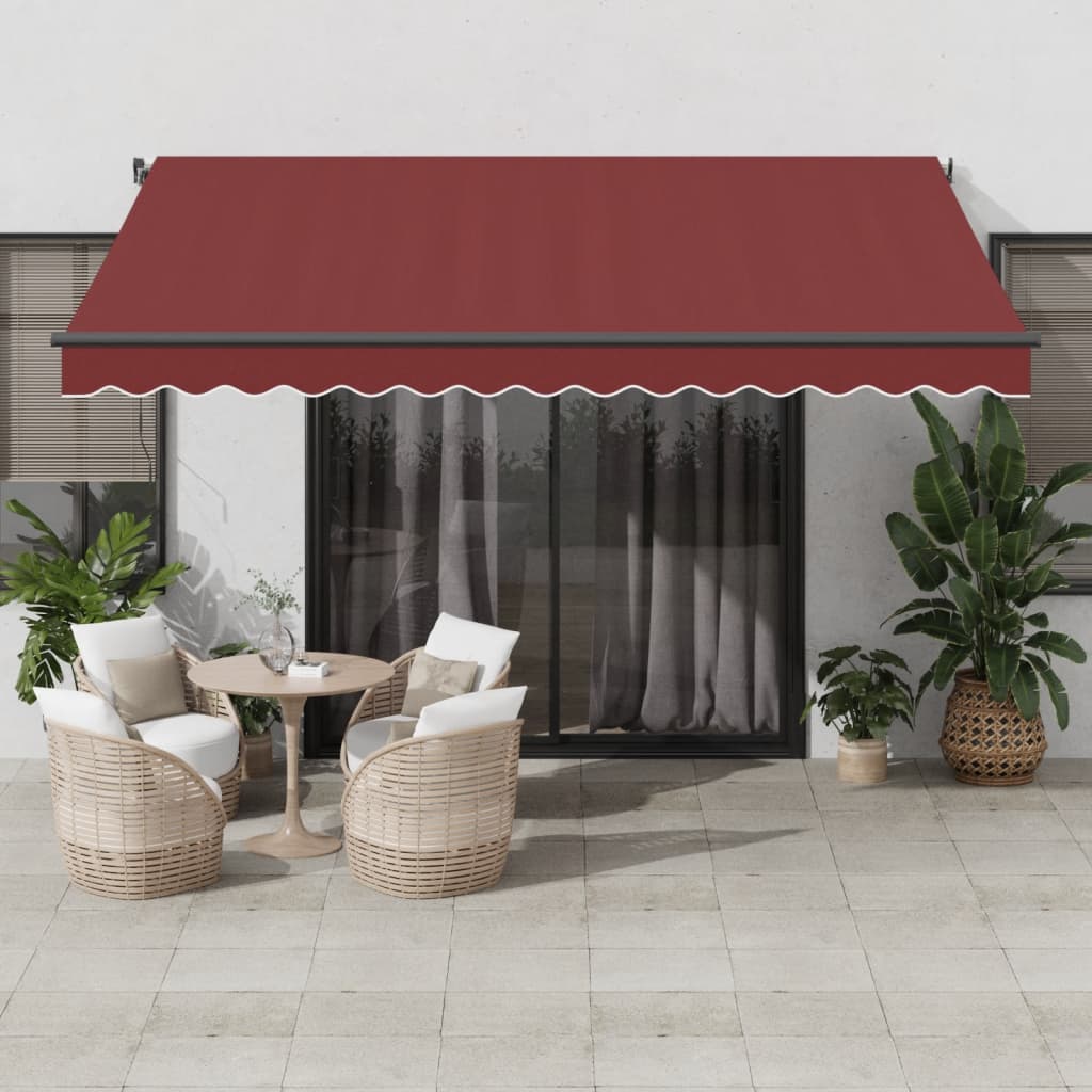 Manual Retractable Awning Burgundy 400x350 cm