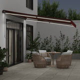 Manual Retractable Awning with LEDs Burgundy 400x350 cm