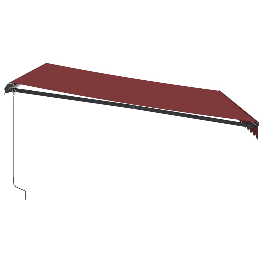 Manual Retractable Awning with LEDs Burgundy 400x350 cm