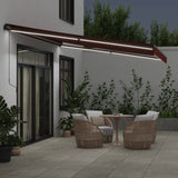 Manual Retractable Awning with LEDs Burgundy 450x350 cm