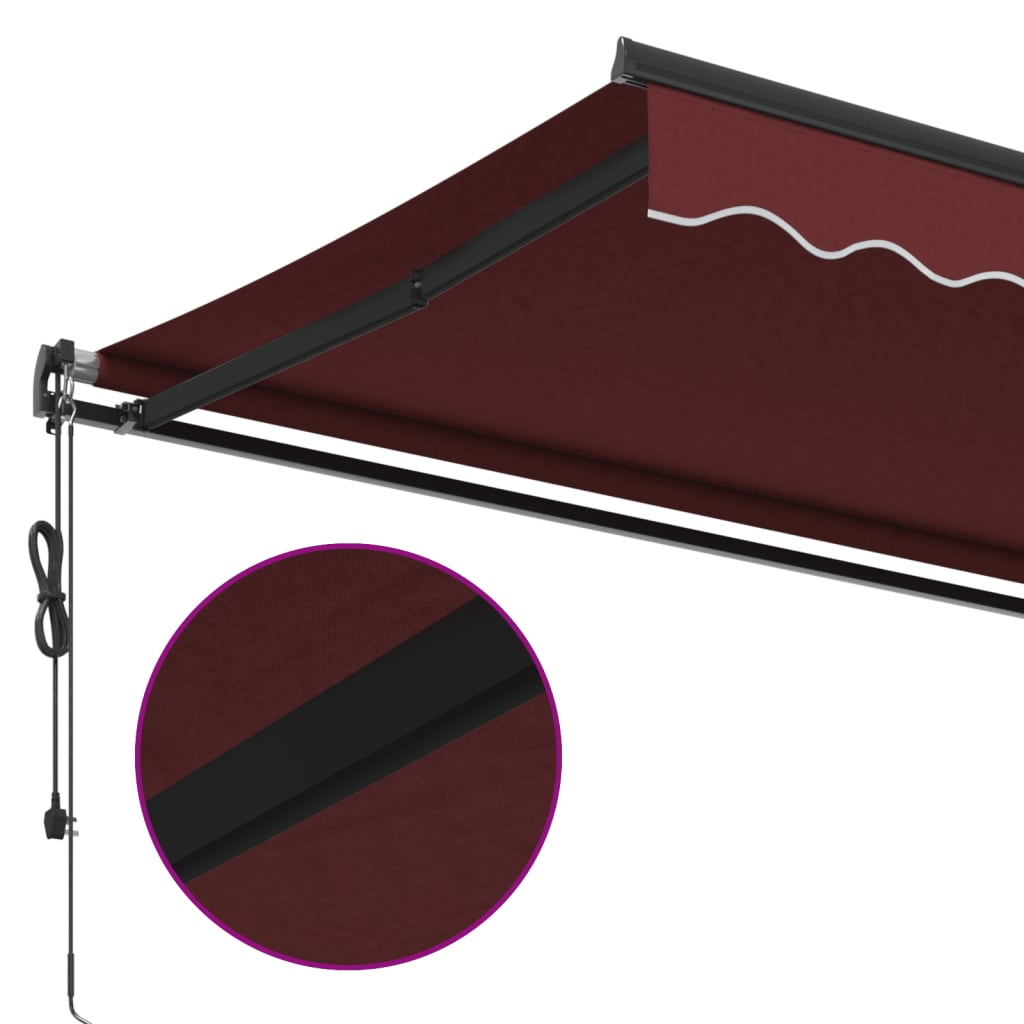 Automatic Retractable Awning Burgundy 450x350 cm