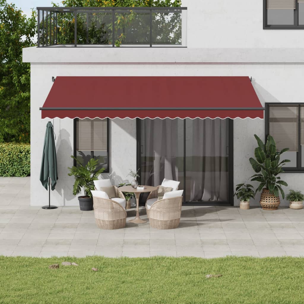 Manual Retractable Awning Burgundy 500x350 cm