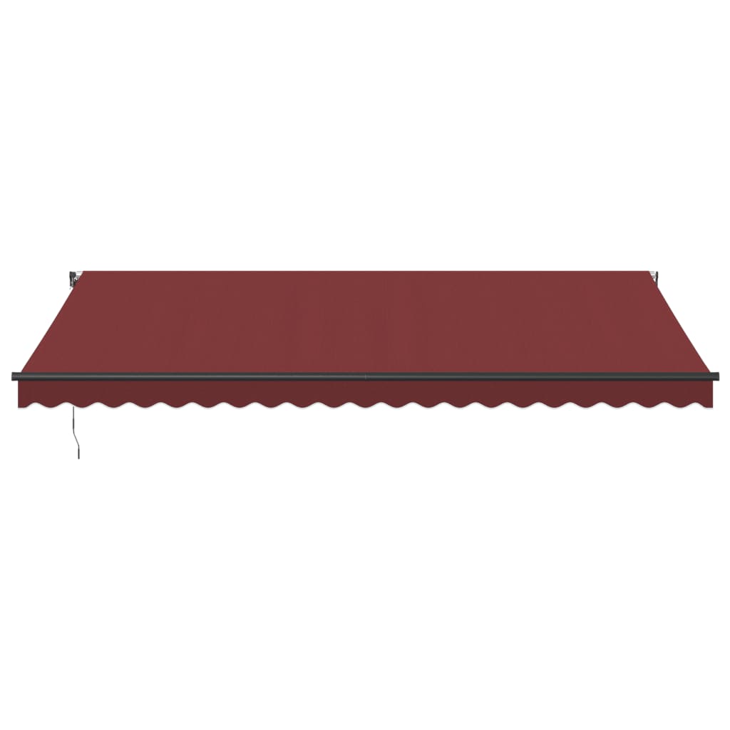 Manual Retractable Awning with LEDs Burgundy 500x350 cm