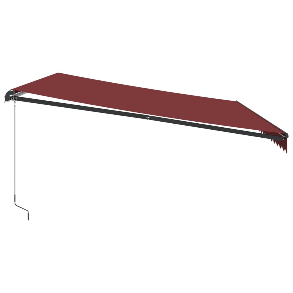 Manual Retractable Awning with LEDs Burgundy 500x350 cm