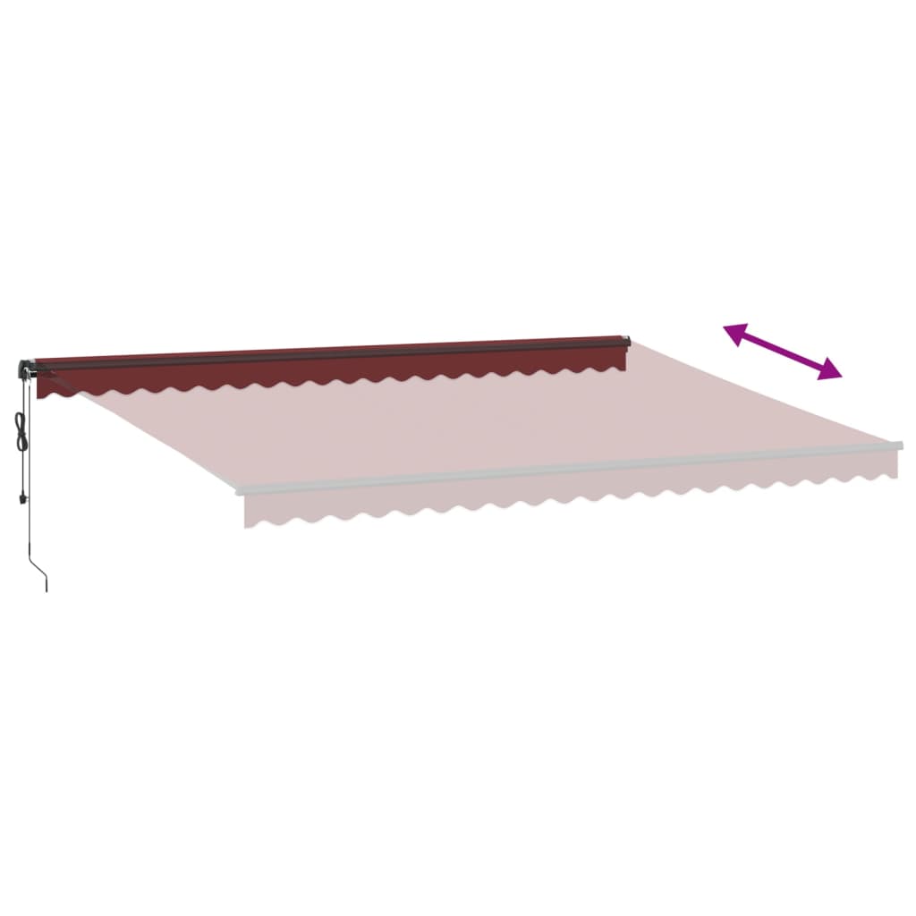 Automatic Retractable Awning Burgundy 500x350 cm