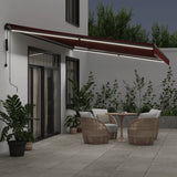 Automatic Retractable Awning with LEDs Burgundy 500x350 cm