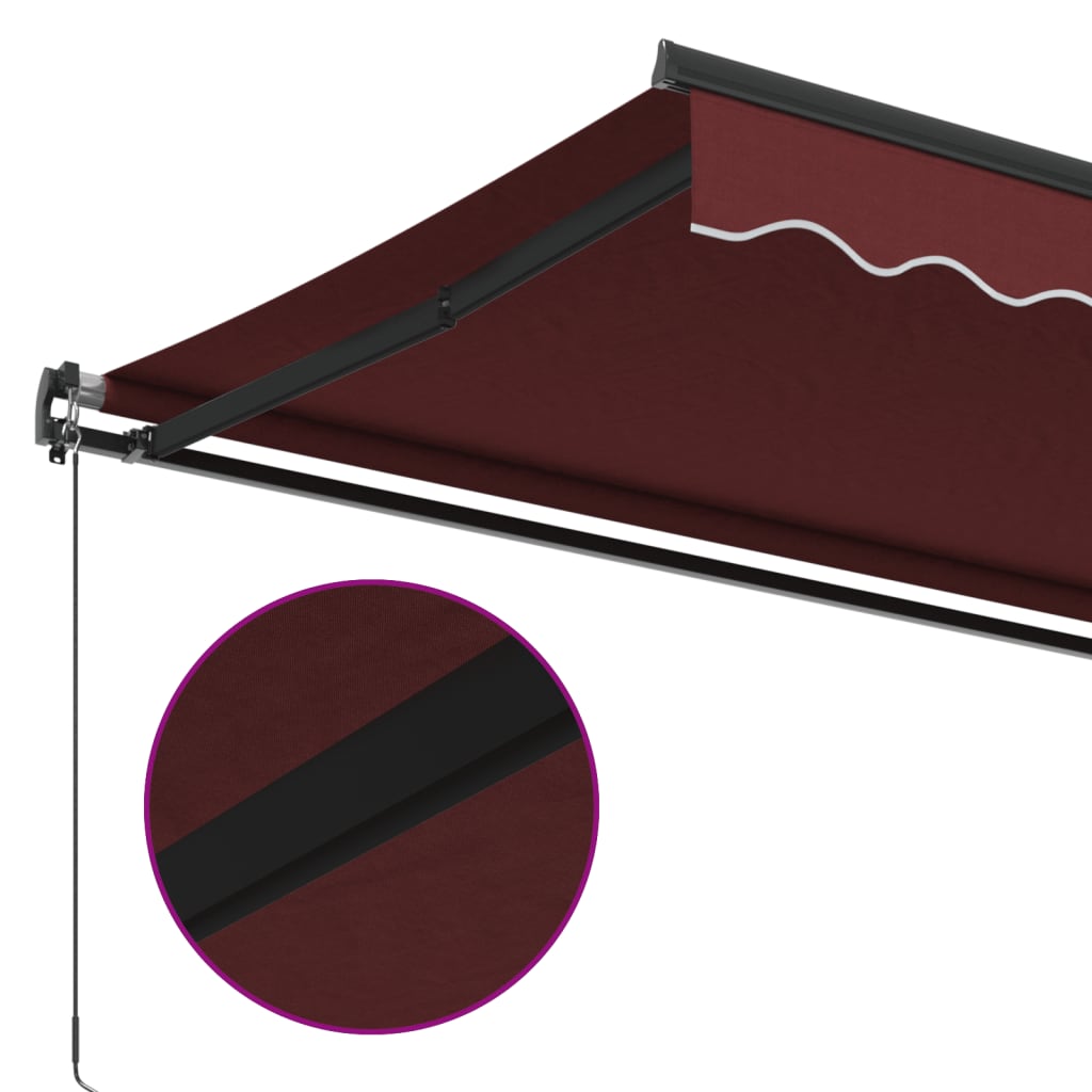 Manual Retractable Awning Burgundy 600x350 cm