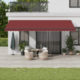 Manual Retractable Awning Burgundy 600x350 cm